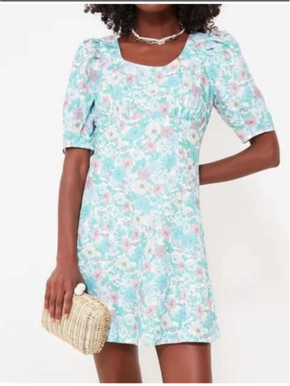 Tuckernuck Hyacinth House Floral Puff Sleeve Mini Dress Cottagecore Garden Party